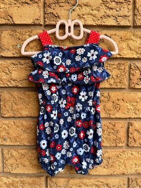 💫10/$25 • Child of Mine Layered Ruffle Floral Cotton Romper